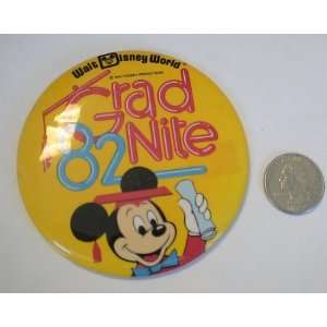   Vintage Disney Button  Mickey Mouse Grad Nite 1982 