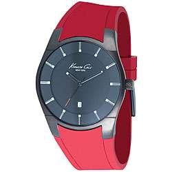 Kenenth Cole Mens KC1629 Quartz Red Silicone Strap Watch  Overstock 
