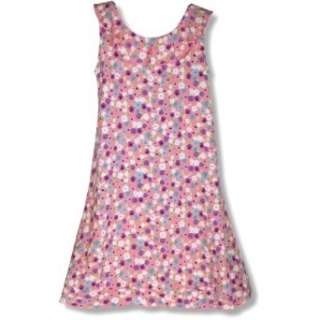  Jona Michelle Girls Pink Rayon Crepe Flower Print Dress Clothing