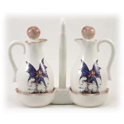 Amy Brown Fairy Hand painted Oil and Vinegar Set  