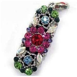   Fresh Crystal Flower Pattern Strap USB flash drive with Necklace