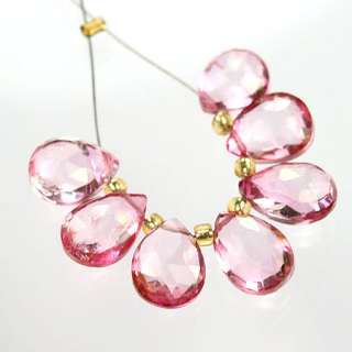 Pink Topaz Faceted Pear Shape Briolette Beads  