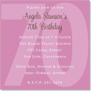  Pink 70th Birthday Party Invitations Toys & Games