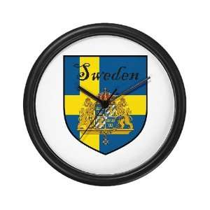 Sweden Flag Crest Shield Wall Clock 10