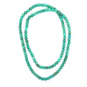   Pearlz Ocean Howlite Dyed turquoise 36 inch Endless Necklace: Jewelry