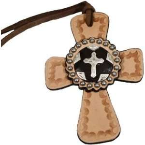  Silver Cross Concho Leather Cross