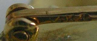 Lg Vintage 14K Gold Enameled Pansy Pin / Pendant  