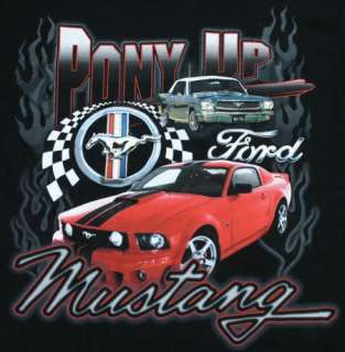 Ford Mustang Logo T Shirt Black Pony Up 1964 to Present New NWT  
