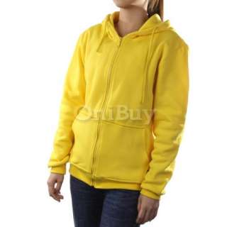 Unisex Hoodie Coat Jumper Sport Zip Up Hooded Jacket  
