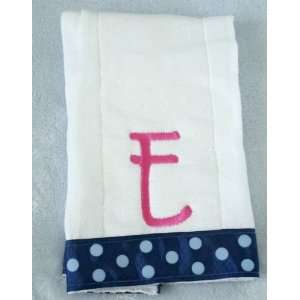  Personalized Burp Cloth   Single Initial: Baby