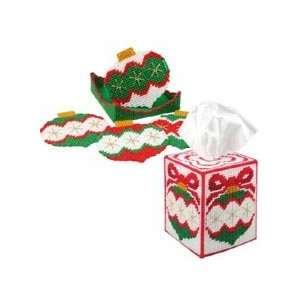   Ornament Coasters & Tissue Box Plastic Canvas Kit: Kitchen & Dining