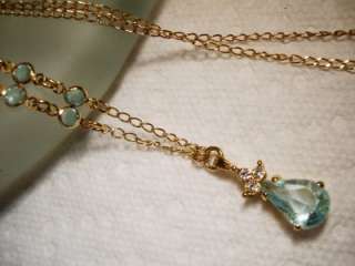 Vintage Nina Ricci Avon Aqua Lucite Pendant Necklace  