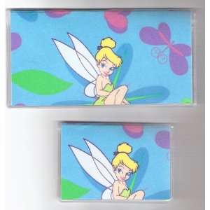  Checkbook Cover Debit Set Made with Disney Tinkerbell Blue 