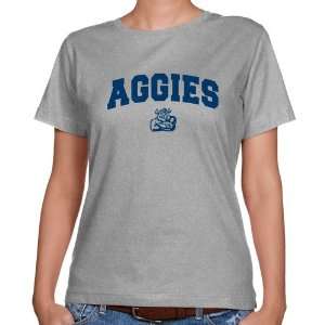  NCAA Utah State Aggies Ladies Ash Logo Arch Classic Fit T 
