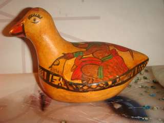 RARE VINTAGE HAND PAINTED FIGURAL CLAY DUCK   NICE  