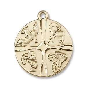  14K Gold Christian Life Medal: Jewelry