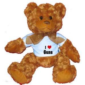   Love/Heart Guns Plush Teddy Bear with BLUE T Shirt Toys & Games