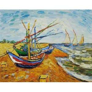 Art Reproduction Oil Painting   Van Gogh Paintings Boats at St. Marie 