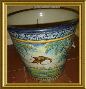ANTIQUE SPAIN LARGE!! *SIGNED* TALAVERA MAJOLICA TREE PLANTER WITH 