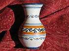 Vintage Spanish / Spain Talavera Ceramics Pottery Vase, white body w 