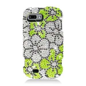  Full Diamond Graphic Case for ZTE N850 Fury   Green/Silver 