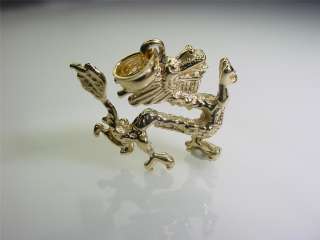 14K GOLD 3D SOLID DRAGON CHARM PENDANT 14KARAT chinese new year  