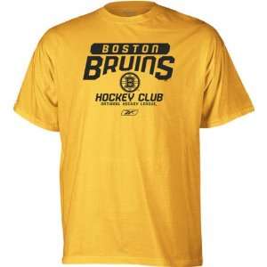    Boston Bruins  Gold  Hockey Club T Shirt: Sports & Outdoors