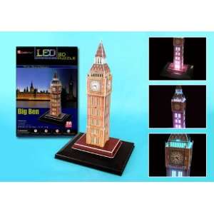  Jigsaw Puzzle Made by 3D PuzzleBig Ben LED, 28 Piece 3D Jigsaw Puzzle