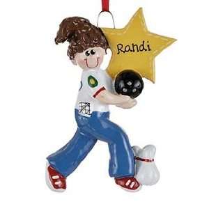  Personalized Bowler   Female Christmas Ornament: Home 