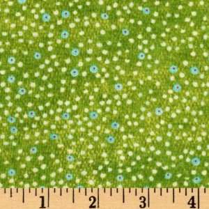  44 Wide Elusive Catch Dots Green Fabric By The Yard 
