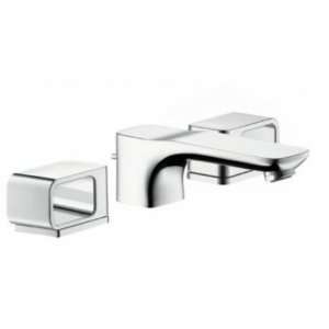   Faucet with Metal Lever Handles and Pop Up Drain