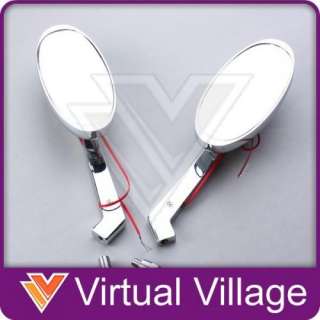Oval Turn Signal Mirrors for Harley Shadow Vulcan VStar  