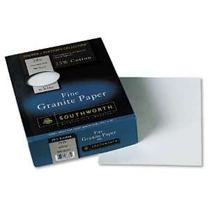 Southworth   Colors + Textures Fine Granite Paper, White, 24lb, Letter 