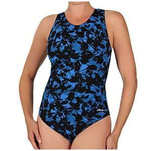  Ocean Moderate Lap Suit Morea Blue Print Womens Swimwear 