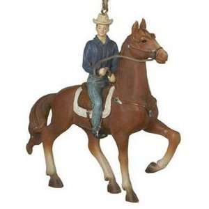  Cowboy Riding Horse Christmas Ornament