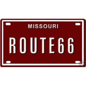  Route 66 Missouri 2 1/4 X 4 Mini Bike License Plate 