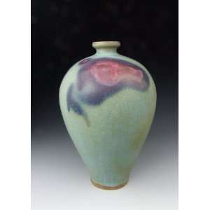  One Jun Ware Red Splashed Porcelain Plum Vase, Chinese 