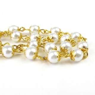 Catholic Rosary Bead Necklace Gold Glass Round Beads God Jesus Cross 