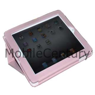 Apple iPad 2 Genuine Leather Smart Cover Stand Case PNK 741360998681 