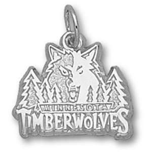 Minnesota Timberwolves NBA Logo 3/8 Pendant (Silver)