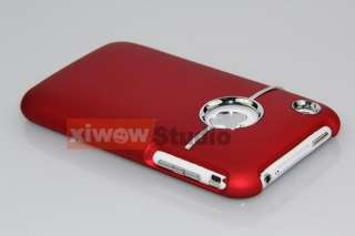 NEW DELUXE RED CASE COVER W/CHROME FOR iPhone 3G 3GS  
