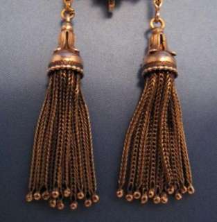 Antique 14K Gold Victorian Combination Tassel Pendant Necklace & Pin 