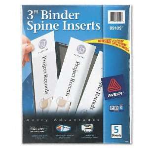 Avery® Custom Binder Spine Inserts, 3 Spine Width, 3 Inserts/Sheet 