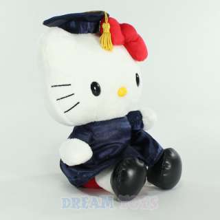   2012 8 Hello Kitty Navy Large Plush Doll Toy Grad Cap and Gown