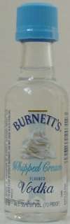 MINIATURE ~ BURNETTS WHIPPED CREAM VODKA   Collectible  