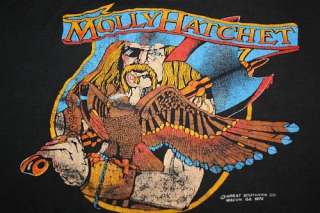 vtg 70s 1978 MOLLY HATCHET shirt * concert tour * THIN  