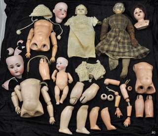 Doll Lovers & Repair Lot Bisque Heads Legs Arms Various Types & Size 