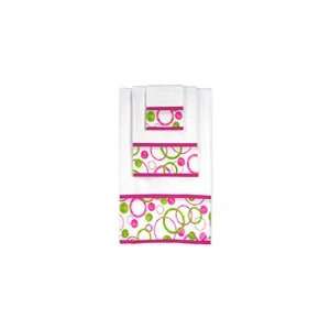   Pink and Green Baby and Kids Cotton Bath Towel Set   3pc Set Home