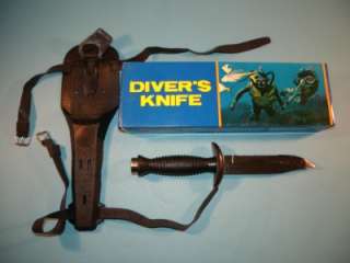   STAINLESS STEEL DIVERS KNIFE AND SHEATH NEW IN BOX / 
