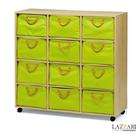 LazzariUSA Lazzari Stackable Storage 12 Drawer Cabinet Maple Wood